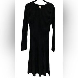 A New Day Dress Ribbed Long Sleeve Sweater Knit Size Medium NEW W Tag Midi
